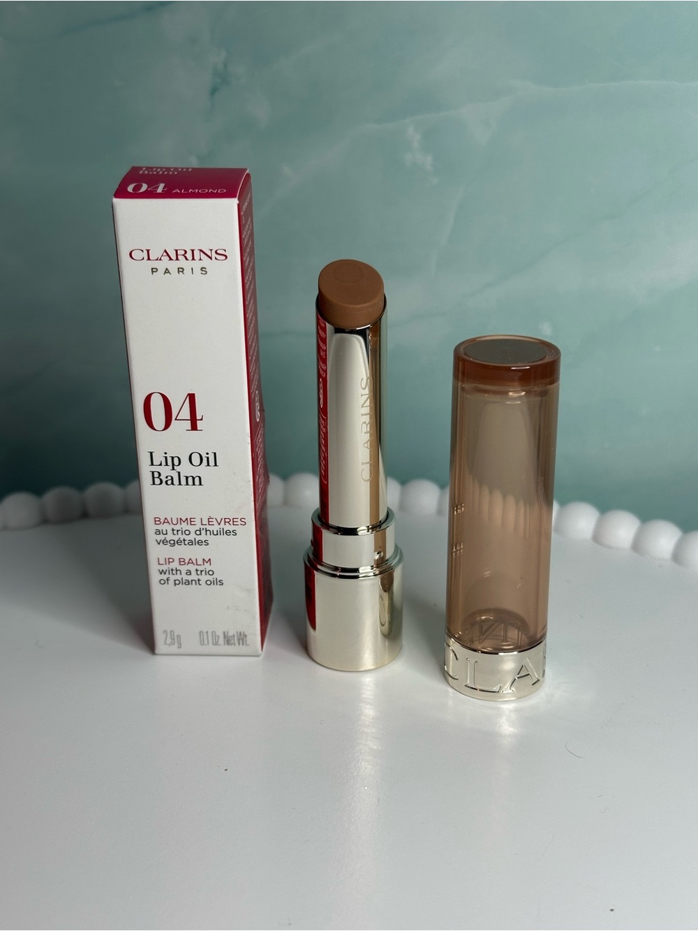 CLARINS Lip Oil Balm 2.9 G/0.1 OZ. #04 ALMOND, New In Box